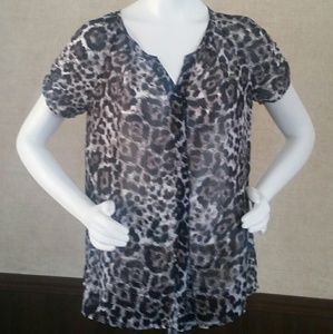 Sheer Leopard Print Top by Apt 9 Size M